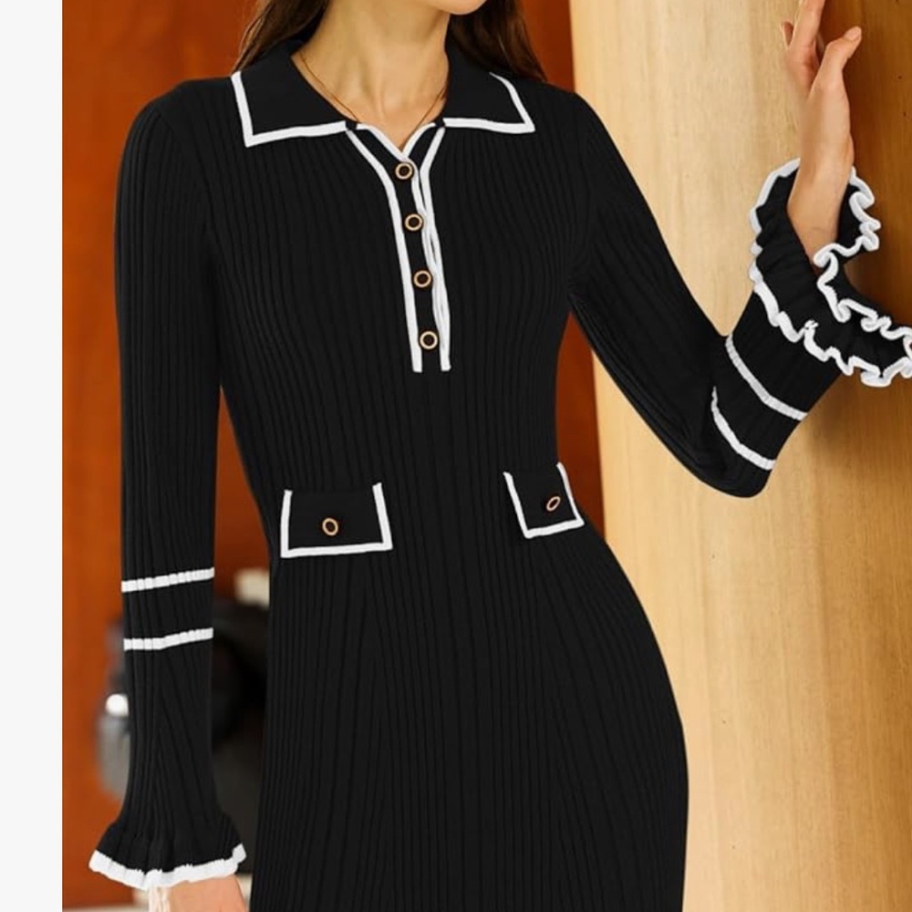 Ribbed knit midi dress - Picture 11 of 11